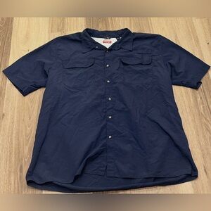 Wrangler short sleeved button up Navy Blue Men's Shirt size 2XL